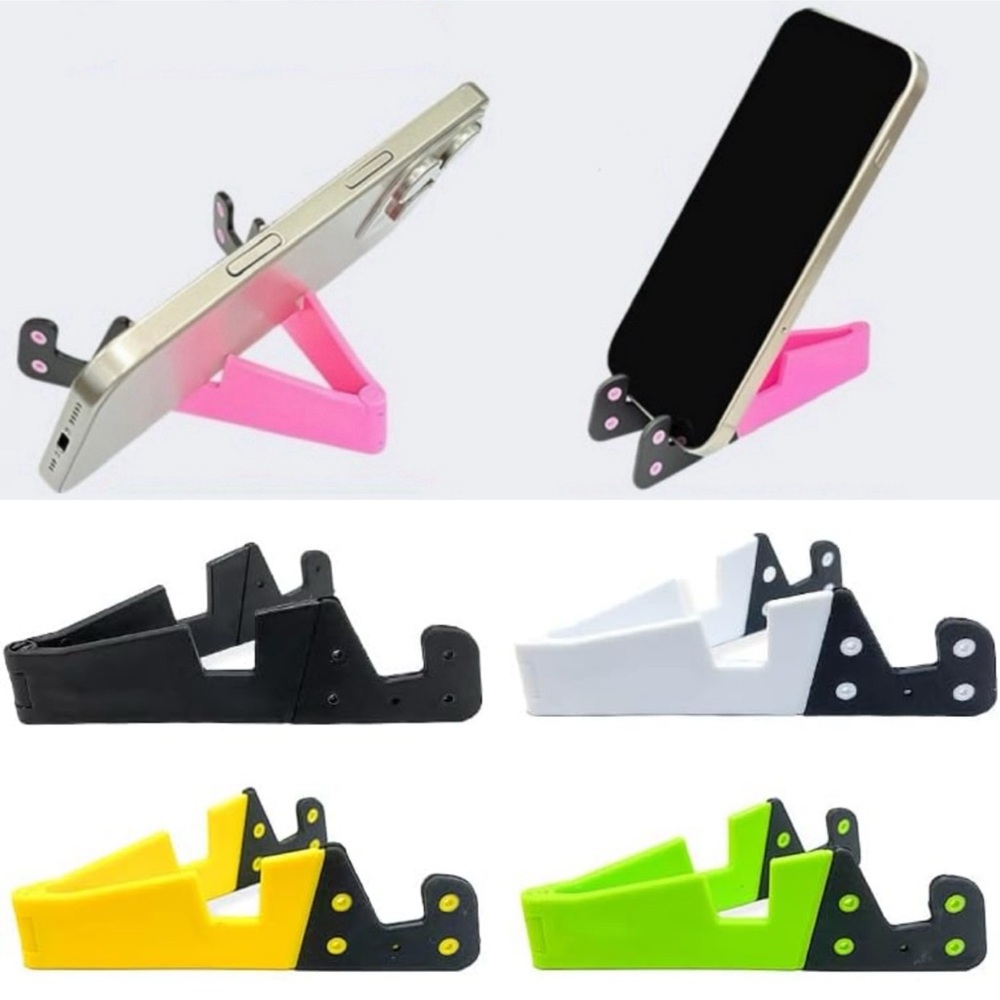 New Pack of 4 Universal Folding Phone Stands in Black, White, Yellow, & Green